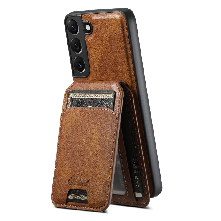 For Samsung Galaxy S22+ 5G Suteni H15  Oil Eax Leather Detachable Wallet Back Phone Case(Red) - Galaxy S22 5G Cases by Suteni | Online Shopping South Africa | PMC TechLife | Buy Now Pay Later Mobicred