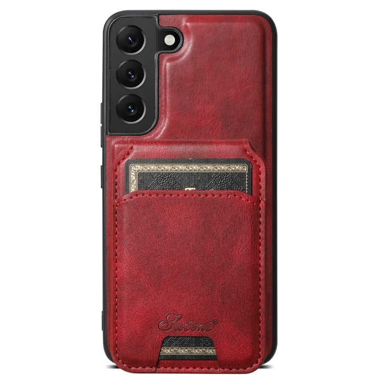 For Samsung Galaxy S22+ 5G Suteni H15  Oil Eax Leather Detachable Wallet Back Phone Case(Red) - Galaxy S22 5G Cases by Suteni | Online Shopping South Africa | PMC TechLife | Buy Now Pay Later Mobicred