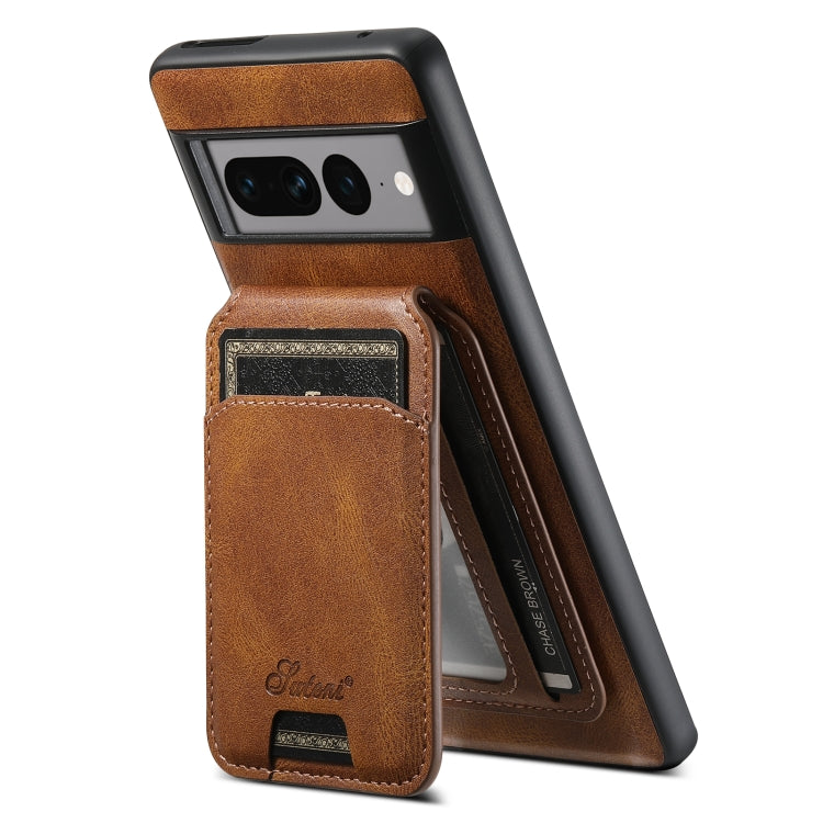 For Google Pixel 8 Pro Suteni H15 Oil Eax Leather Detachable Wallet Back Phone Case(Brown) - Google Cases by Suteni | Online Shopping South Africa | PMC Jewellery | Buy Now Pay Later Mobicred