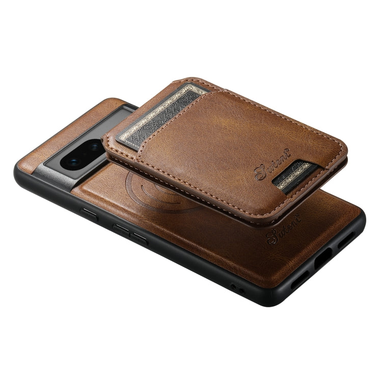 For Google Pixel 8 Suteni H15 Oil Eax Leather Detachable Wallet Back Phone Case(Khaki) - Google Cases by Suteni | Online Shopping South Africa | PMC Jewellery | Buy Now Pay Later Mobicred