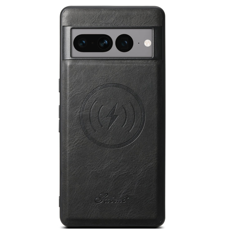 For Google Pixel 7 Pro Suteni H15 Oil Eax Leather Detachable Wallet Back Phone Case(Black) - Google Cases by Suteni | Online Shopping South Africa | PMC Jewellery | Buy Now Pay Later Mobicred