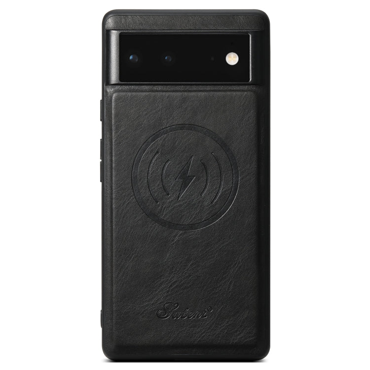 For Google Pixel 6 Pro Suteni H15 Oil Eax Leather Detachable Wallet Back Phone Case(Black) - Google Cases by Suteni | Online Shopping South Africa | PMC Jewellery | Buy Now Pay Later Mobicred