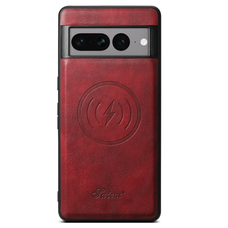 For Google Pixel 8a Suteni H15 Oil Eax Leather Detachable Wallet Back Phone Case(Red) - Google Cases by Suteni | Online Shopping South Africa | PMC Jewellery | Buy Now Pay Later Mobicred