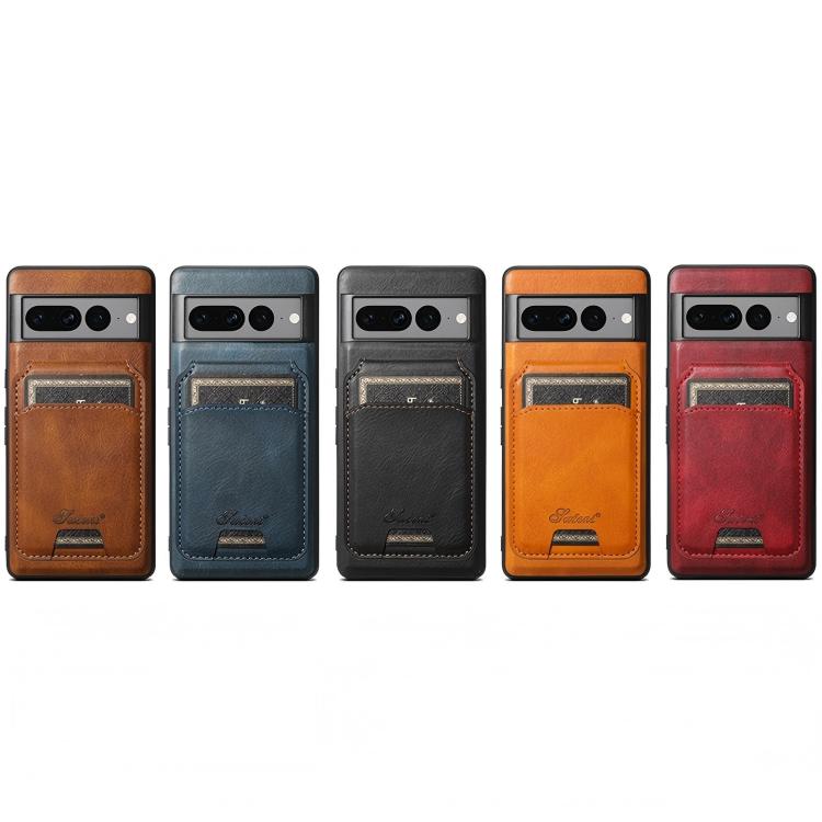 For Google Pixel 8 Suteni H15 Oil Eax Leather Detachable Wallet Back Phone Case(Khaki) - free shipping - PMC Jewellery - Order now!