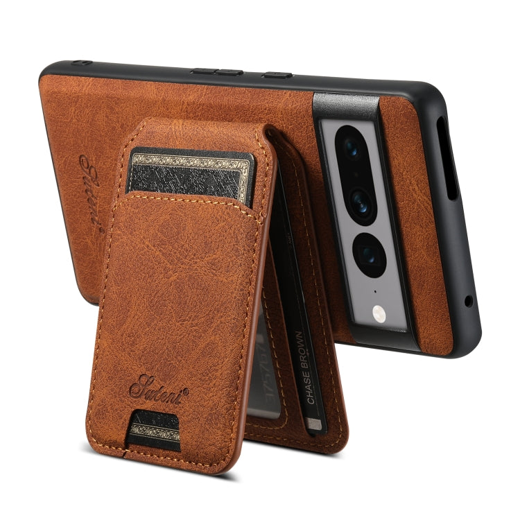For Google Pixel 7 Pro Suteni H16 Litchi Texture Leather Detachable Wallet Back Phone Case(Brown) - Google Cases by Suteni | Online Shopping South Africa | PMC TechLife | Buy Now Pay Later Mobicred