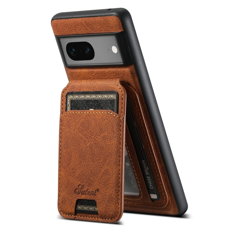 For Google Pixel 7 Suteni H16 Litchi Texture Leather Detachable Wallet Back Phone Case(Brown) - Google Cases by Suteni | Online Shopping South Africa | PMC TechLife | Buy Now Pay Later Mobicred