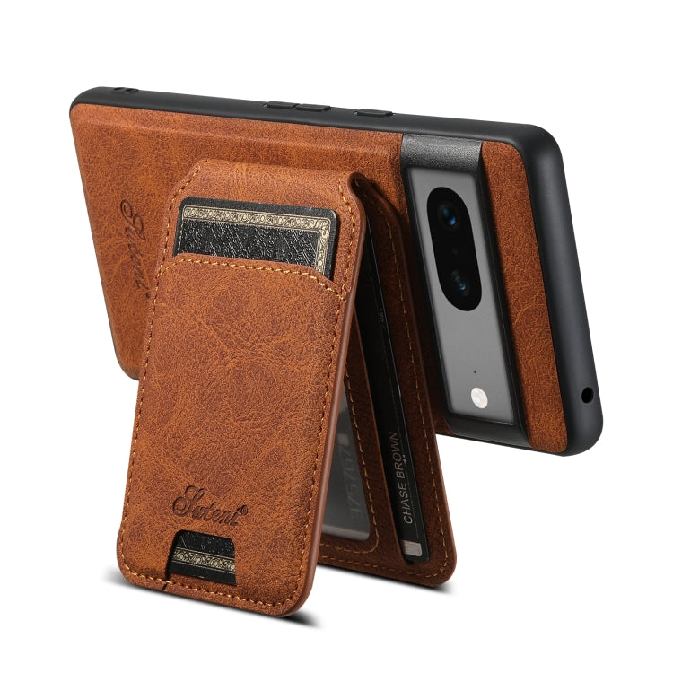 For Google Pixel 7 Suteni H16 Litchi Texture Leather Detachable Wallet Back Phone Case(Khaki) - free shipping - PMC TechLife - Order now!