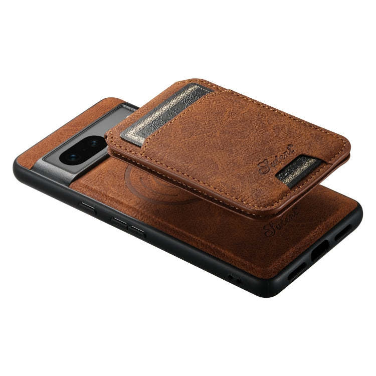For Google Pixel 7 Suteni H16 Litchi Texture Leather Detachable Wallet Back Phone Case(Khaki) - free shipping - PMC TechLife - Order now!