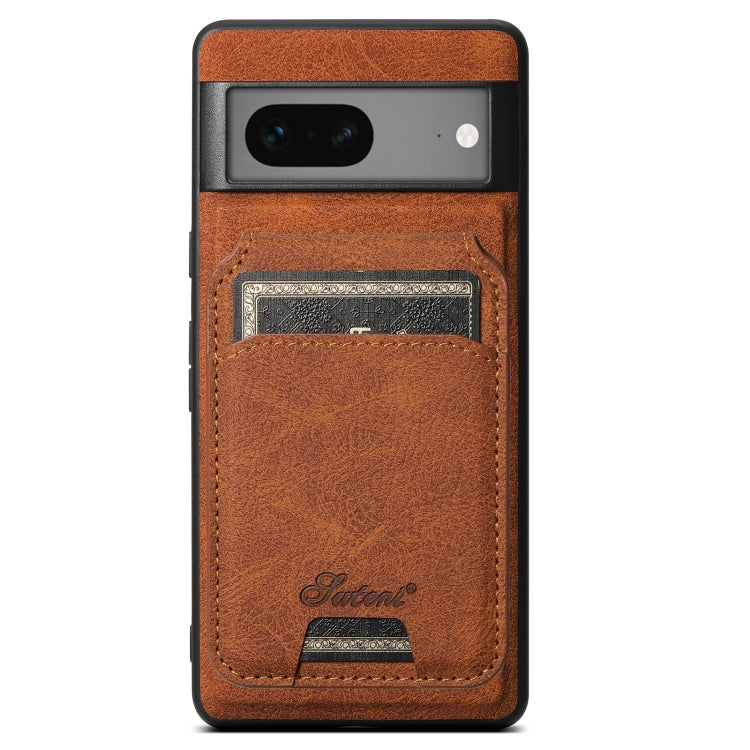 For Google Pixel 7 Suteni H16 Litchi Texture Leather Detachable Wallet Back Phone Case(Khaki) - free shipping - PMC TechLife - Order now!