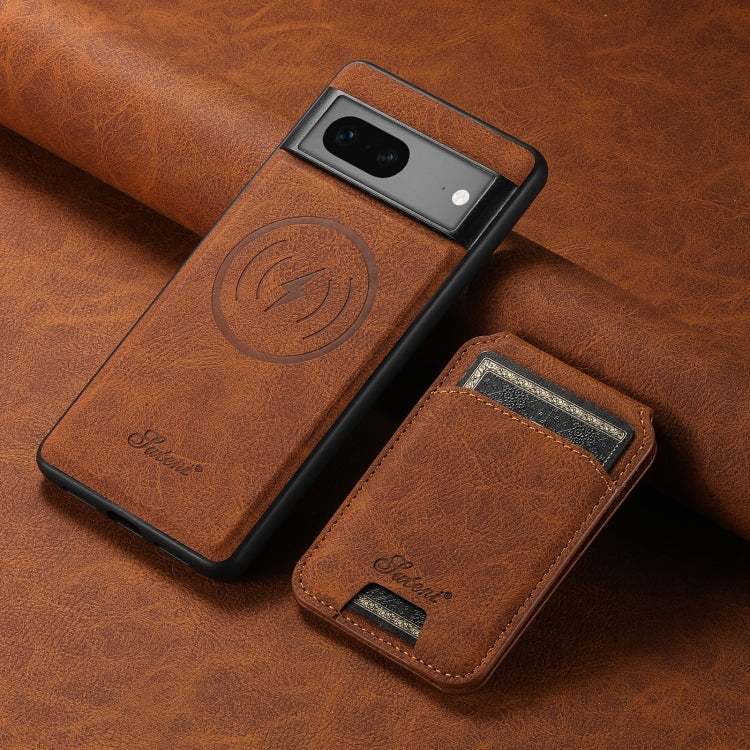 For Google Pixel 7 Suteni H16 Litchi Texture Leather Detachable Wallet Back Phone Case(Blue) - Google Cases by Suteni | Online Shopping South Africa | PMC TechLife | Buy Now Pay Later Mobicred