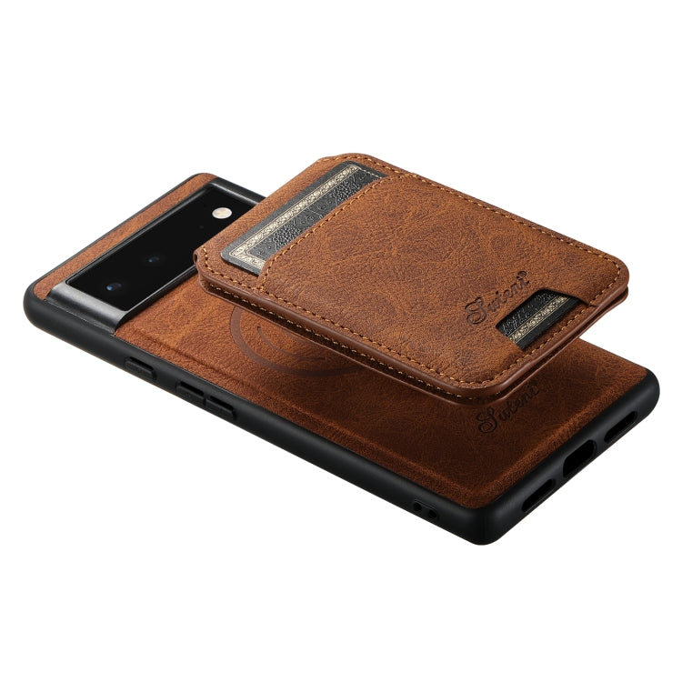 For Google Pixel 6a Suteni H16 Litchi Texture Leather Detachable Wallet Back Phone Case(Black) - Google Cases by Suteni | Online Shopping South Africa | PMC TechLife | Buy Now Pay Later Mobicred