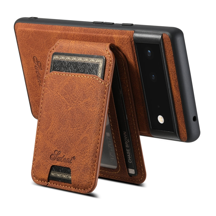 For Google Pixel 6 Suteni H16 Litchi Texture Leather Detachable Wallet Back Phone Case(Black) - Google Cases by Suteni | Online Shopping South Africa | PMC TechLife | Buy Now Pay Later Mobicred
