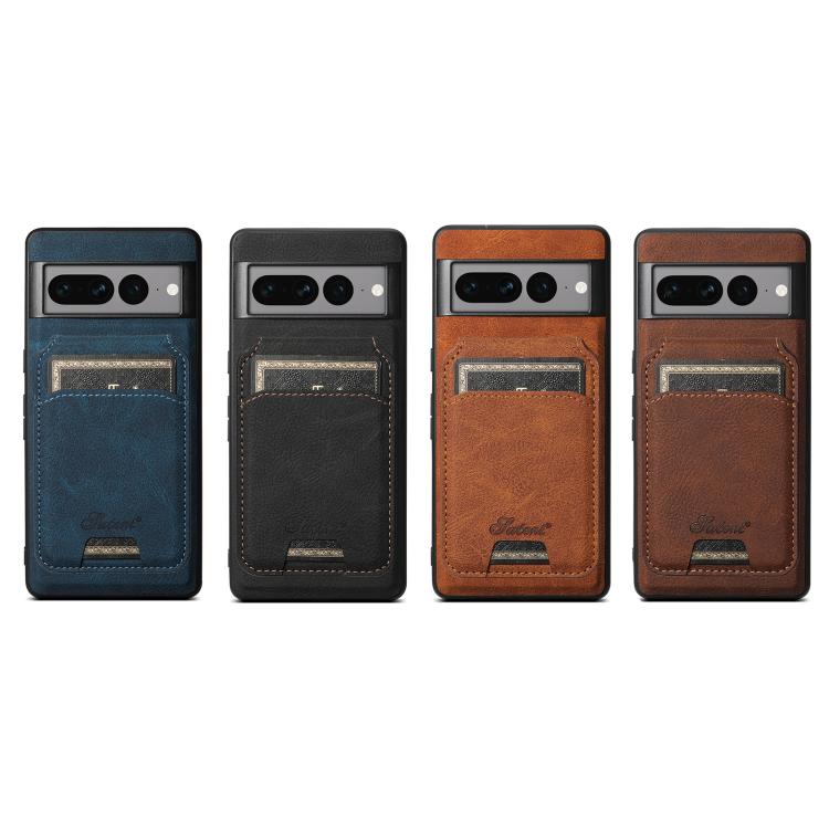 For Google Pixel 8 Suteni H16 Litchi Texture Leather Detachable Wallet Back Phone Case(Black) - Google Cases by Suteni | Online Shopping South Africa | PMC TechLife | Buy Now Pay Later Mobicred