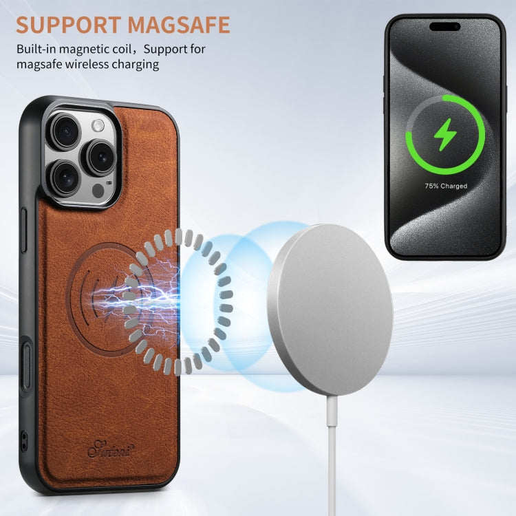 For iPhone 16 Suteni H16 Litchi Texture Leather Detachable Wallet Back Phone Case(Khaki) - free shipping - PMC Jewellery - Order now!