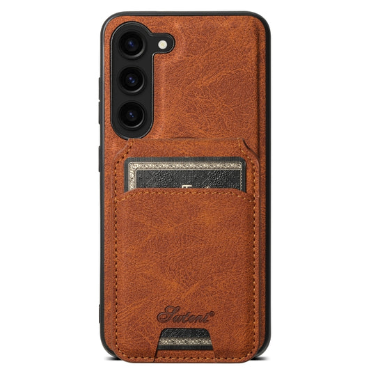 For Samsung Galaxy S24+ 5G Suteni H16 Litchi Texture Leather Detachable Wallet Back Phone Case(Khaki) - Galaxy S24+ 5G Cases by Suteni | Online Shopping South Africa | PMC Jewellery | Buy Now Pay Later Mobicred