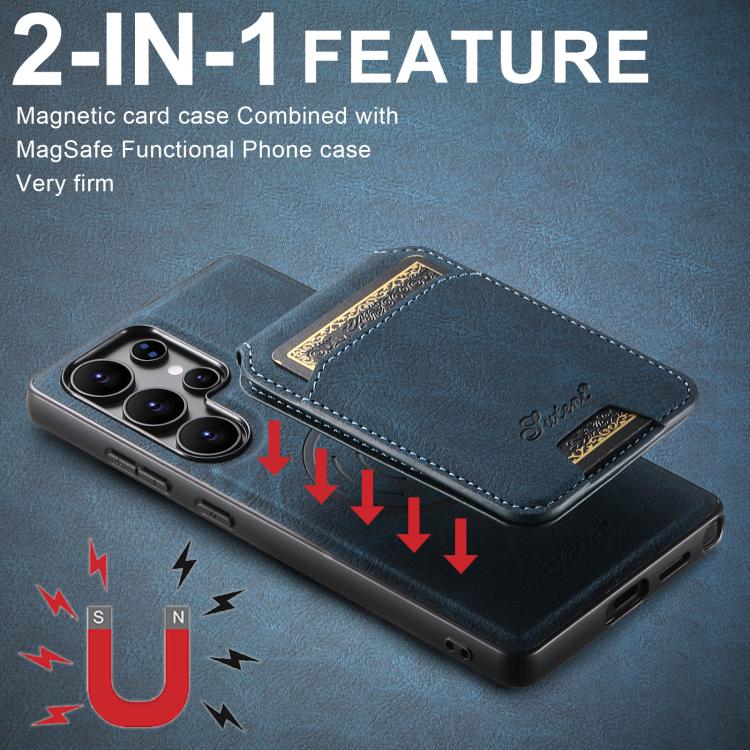 For Samsung Galaxy S25+ 5G Suteni H16 Litchi Texture Leather Detachable Wallet Back Phone Case(Blue) - free shipping - PMC TechLife - Order now!