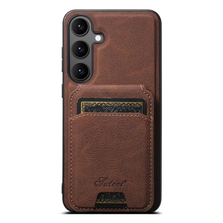 For Samsung Galaxy S25 5G Suteni H16 Litchi Texture Leather Detachable Wallet Back Phone Case(Brown) - Galaxy S25 5G Cases by Suteni | Online Shopping South Africa | PMC TechLife | Buy Now Pay Later Mobicred