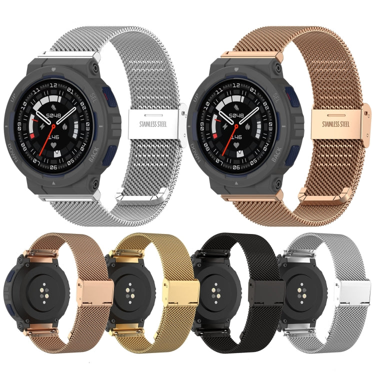For Amazfit Active Edge A2212 Milan Mesh Single Buckle Watch Band(Rose Gold) - free shipping - PMC TechLife - Order now!