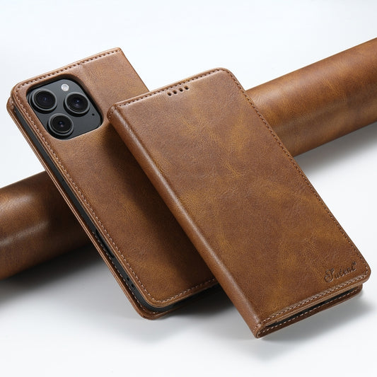 For iPhone 16 Pro Suteni J02 Oil Wax Wallet Leather Phone Case(Brown) - iPhone 16 Pro Cases by Suteni | Online Shopping South Africa | PMC Jewellery | Buy Now Pay Later Mobicred