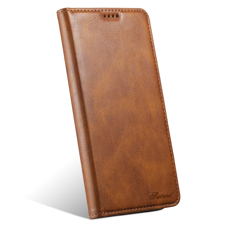 For iPhone 16 Plus Suteni J02 Oil Wax Wallet Leather Phone Case(Brown) - iPhone 16 Plus Cases by Suteni | Online Shopping South Africa | PMC Jewellery | Buy Now Pay Later Mobicred