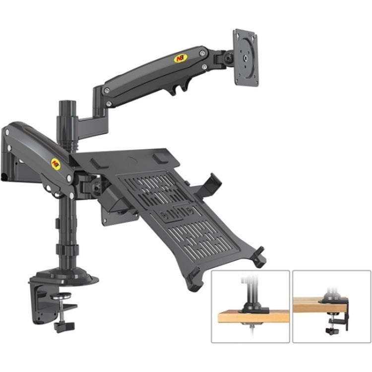 NORTH BAYOU NB H180 FP-2 Laptop Gas Spring Full Motion Dual Arm Clamp 22 - 32 inch LCD TV Monitor Desk Holder - Laptop Stand by PMC Jewellery | Online Shopping South Africa | PMC Jewellery | Buy Now Pay Later Mobicred