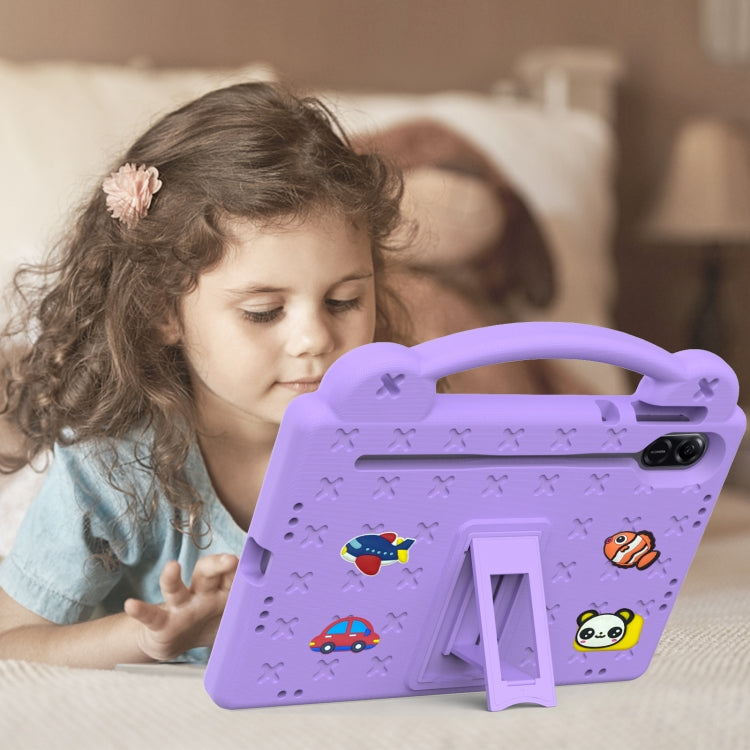 For Honor Pad X9 / X9 2024 Handle Kickstand Children EVA Shockproof Tablet Case(Light Purple) - Honor by PMC TechLife | Online Shopping South Africa | PMC TechLife | Buy Now Pay Later Mobicred