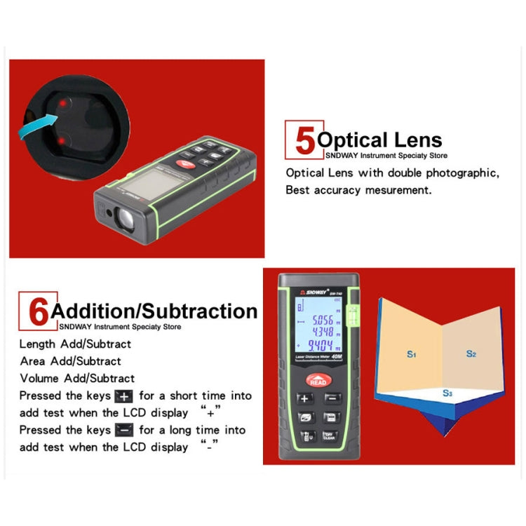 SNDWAY Range Finder Laser Handheld Range Finder SW-T60 - free shipping - PMC Jewellery - Order now!
