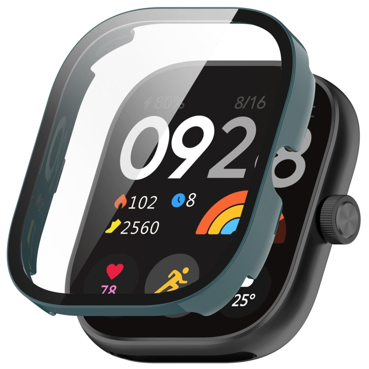For Redmi Watch 4 Tempered Film Integrated PC Watch Protective Case(Pine Green) - Watch Cases by PMC TechLife | Online Shopping South Africa | PMC TechLife | Buy Now Pay Later Mobicred