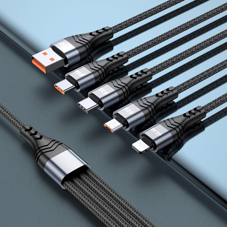 ENKAY 4-in-1 6A USB-A to Type-C / 8 Pin / Micro USB Multifunction Fast Charging Cable, Cable Length:2m(Grey) - Multifunction Cable by ENKAY | Online Shopping South Africa | PMC TechLife | Buy Now Pay Later Mobicred