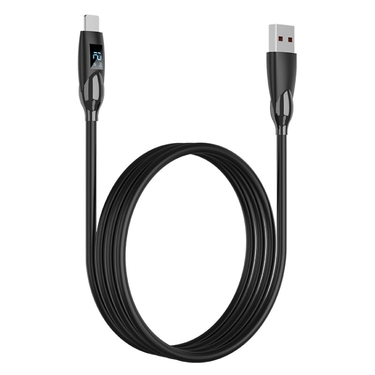 ENKAY 2.4A USB to 8 Pin Fast Charging Data Silicone Cable with LED Display, Length:2m(Black) - Normal Style Cable by ENKAY | Online Shopping South Africa | PMC Jewellery | Buy Now Pay Later Mobicred