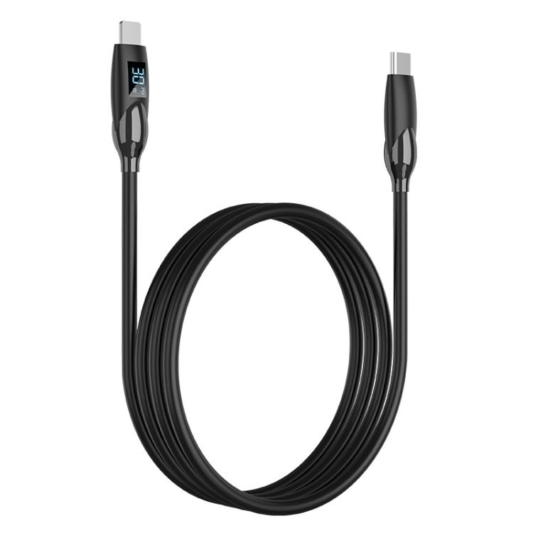 ENKAY PD30W Type-C to 8 Pin Fast Charging Data Silicone Cable with LED Display, Length:2m(Black) - 2 in 1 Cable by ENKAY | Online Shopping South Africa | PMC Jewellery | Buy Now Pay Later Mobicred