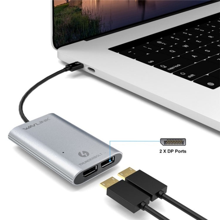 WAVLINK WL-UTA02D Thunderbolt 3 to Dual DisplayPort Adapter Converter Support 4K / 60Hz -  by WAVLINK | Online Shopping South Africa | PMC Jewellery | Buy Now Pay Later Mobicred