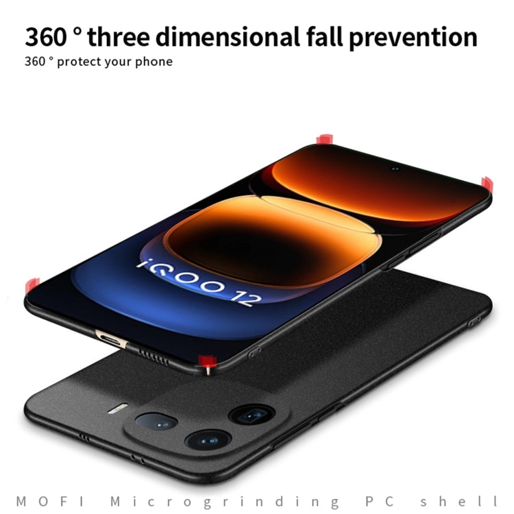 For vivo iQOO 12 MOFI Fandun Series Frosted PC Ultra-thin All-inclusive Phone Case(Black) - vivo Cases by MOFI | Online Shopping South Africa | PMC TechLife | Buy Now Pay Later Mobicred