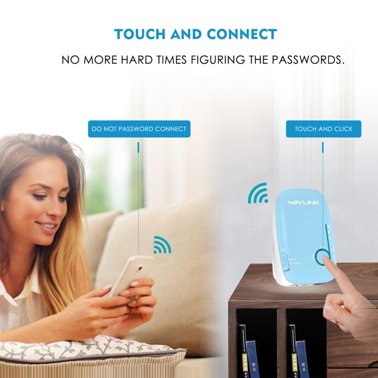 WAVLINK WN576K1 AC1200 Household WiFi Router Network Extender Dual Band Wireless Repeater, Plug:UK Plug (Blue) - free shipping - PMC Jewellery - Order now!