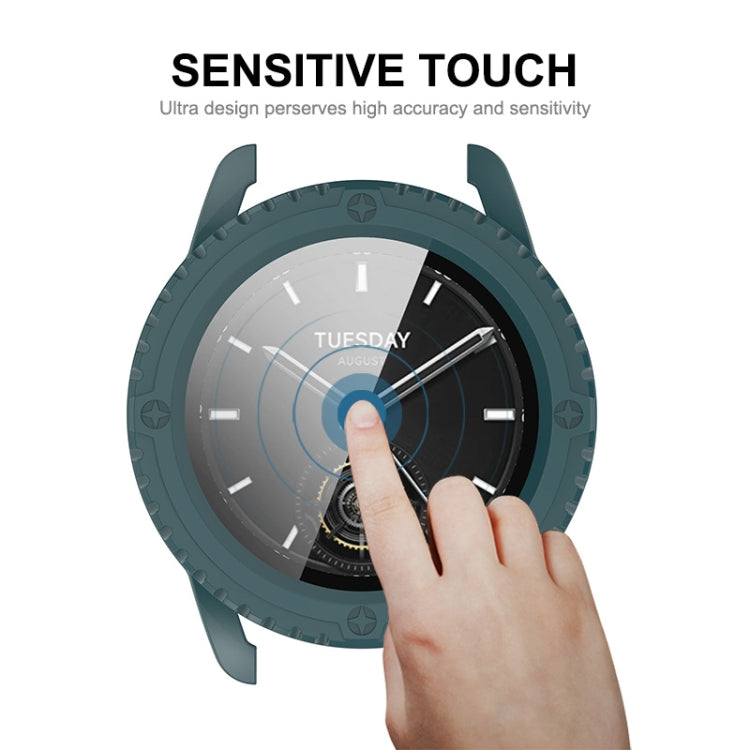 For Xiaomi Watch S3 ENKAY Hat-Prince Full Coverage PC + Tempered Glass Film Integrated Watch Case(Dark Green) - Watch Cases by ENKAY | Online Shopping South Africa | PMC Jewellery | Buy Now Pay Later Mobicred