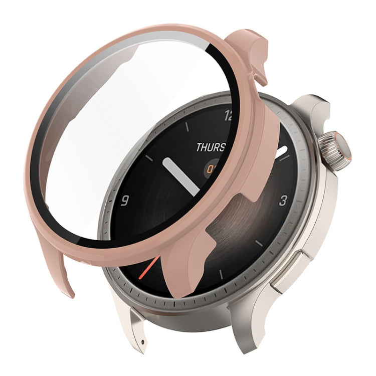 For Amazfit Balance A2286 ENKAY Hat-Prince Full Coverage Tempered Glass Film Integrated PC Watch Case(Pink) - Watch Cases by ENKAY | Online Shopping South Africa | PMC TechLife | Buy Now Pay Later Mobicred