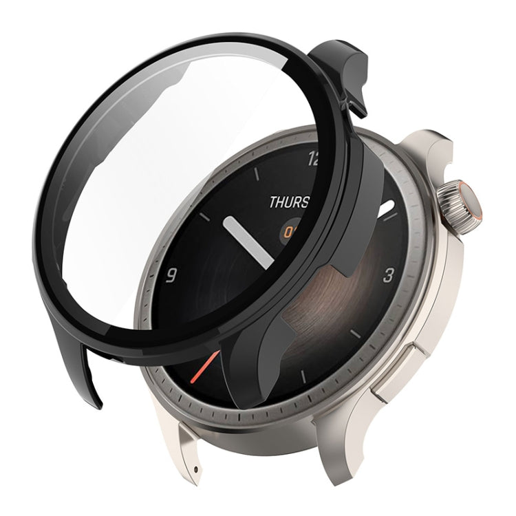 For Amazfit Balance A2286 ENKAY Hat-Prince Full Coverage Tempered Glass Film Integrated PC Watch Case(Black) - Watch Cases by ENKAY | Online Shopping South Africa | PMC TechLife | Buy Now Pay Later Mobicred
