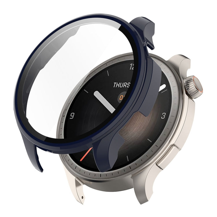 For Amazfit Balance A2286 ENKAY Hat-Prince Full Coverage Tempered Glass Film Integrated PC Watch Case(Dark Blue) - Watch Cases by ENKAY | Online Shopping South Africa | PMC TechLife | Buy Now Pay Later Mobicred