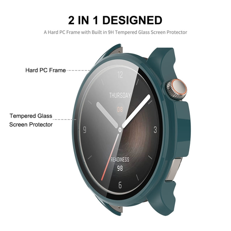 For Amazfit Balance A2286 ENKAY Hat-Prince Full Coverage Tempered Glass Film Integrated PC Watch Case(Ivory White) - Watch Cases by ENKAY | Online Shopping South Africa | PMC TechLife | Buy Now Pay Later Mobicred