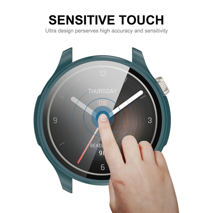 For Amazfit Balance A2286 ENKAY Hat-Prince Full Coverage Tempered Glass Film Integrated PC Watch Case(Transparent) - Watch Cases by ENKAY | Online Shopping South Africa | PMC TechLife | Buy Now Pay Later Mobicred