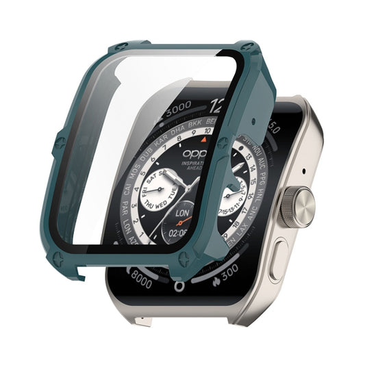 For OPPO Watch 4 Pro ENKAY Hat-Prince Full Coverage PC + Tempered Glass Film Integrated Watch Case(Dark Green) - Watch Case by ENKAY | Online Shopping South Africa | PMC Jewellery | Buy Now Pay Later Mobicred