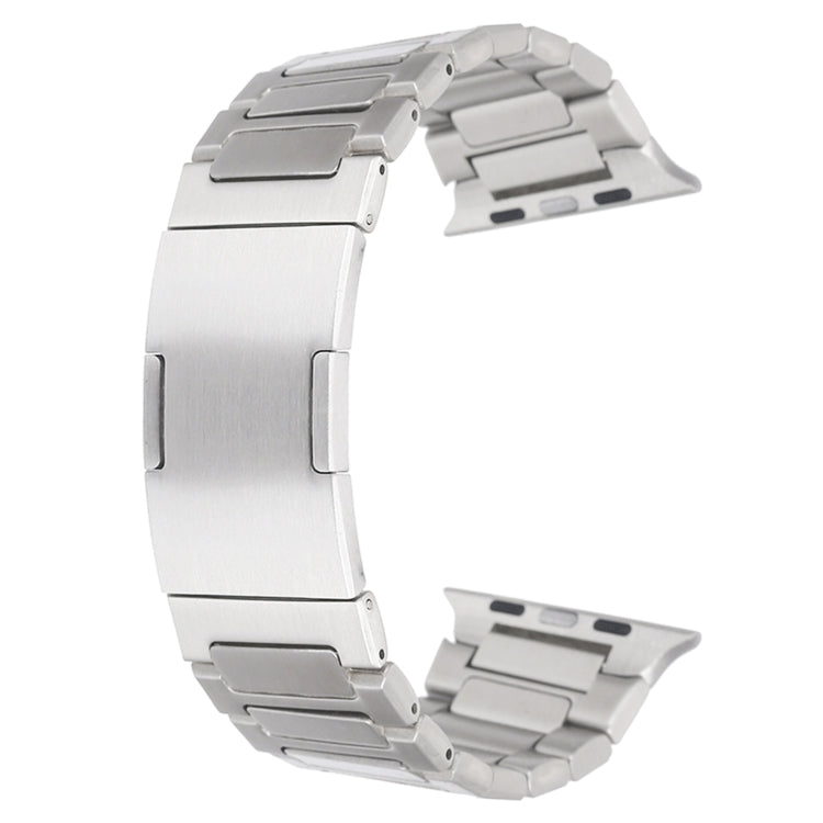 For Apple Watch SE 2023 44mm Stainless Steel H-Shaped Fold Buckle Watch Band(Silver) - Watch Bands by PMc TechLife | Online Shopping South Africa | PMc TechLife | Buy Now Pay Later Mobicred
