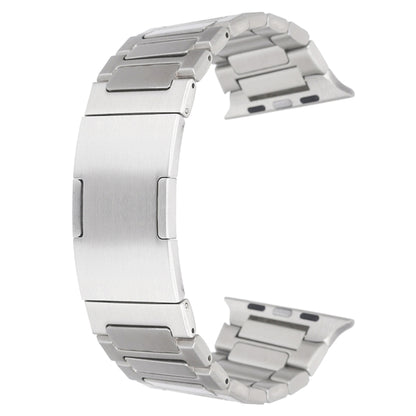 For Apple Watch Series 3 42mm Stainless Steel H-Shaped Fold Buckle Watch Band(Silver) - Watch Bands by PMC Jewellery | Online Shopping South Africa | PMC Jewellery