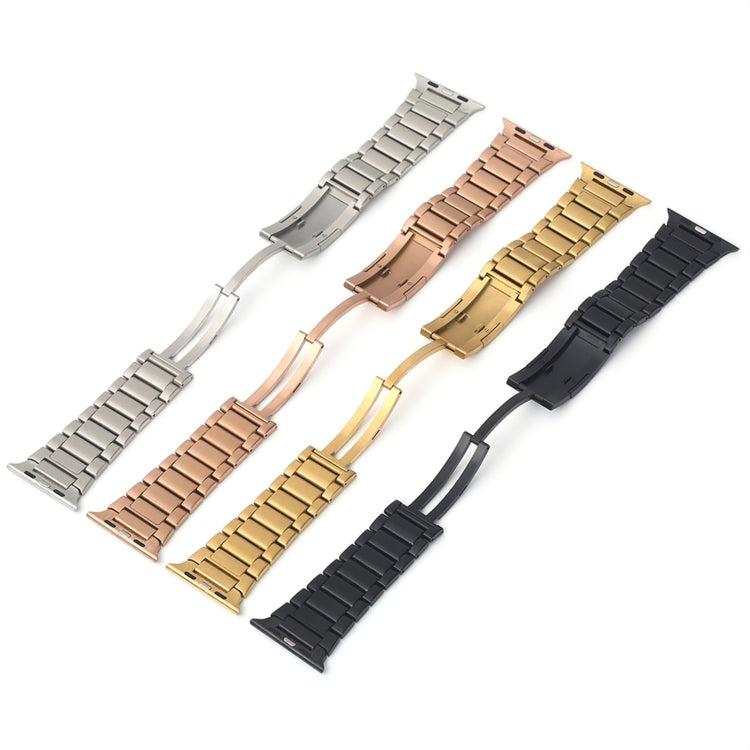 For  Apple Watch Ultra 49mm Stainless Steel H-Shaped Fold Buckle Watch Band(Gold) - Watch Bands by PMC TechLife | Online Shopping South Africa | PMC TechLife | Buy Now Pay Later Mobicred