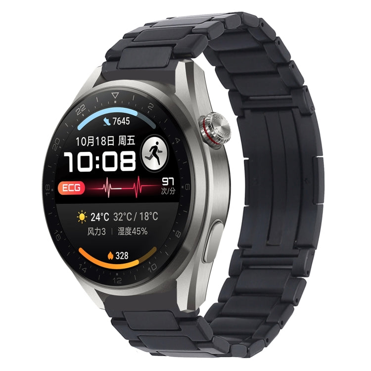 For Huaei Watch 3 Pro New H-Shaped Folding Buckle Stainless Steel Metal Watch Band(Black) - free shipping - PMc TechLife - Order now!
