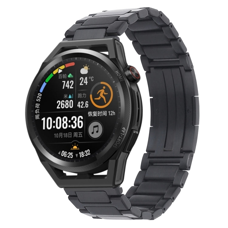 For Huawei Watch GT Runner H-Shaped Folding Buckle Stainless Steel Metal Watch Band(Gray) - Watch Bands by PMC TechLife | Online Shopping South Africa | PMC TechLife