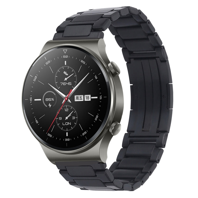 For Huawei Watch GT2 Pro / GT 2e H-Shaped Folding Buckle Stainless Steel Metal Watch Band(Black) - free shipping - PMC TechLife - Order now!