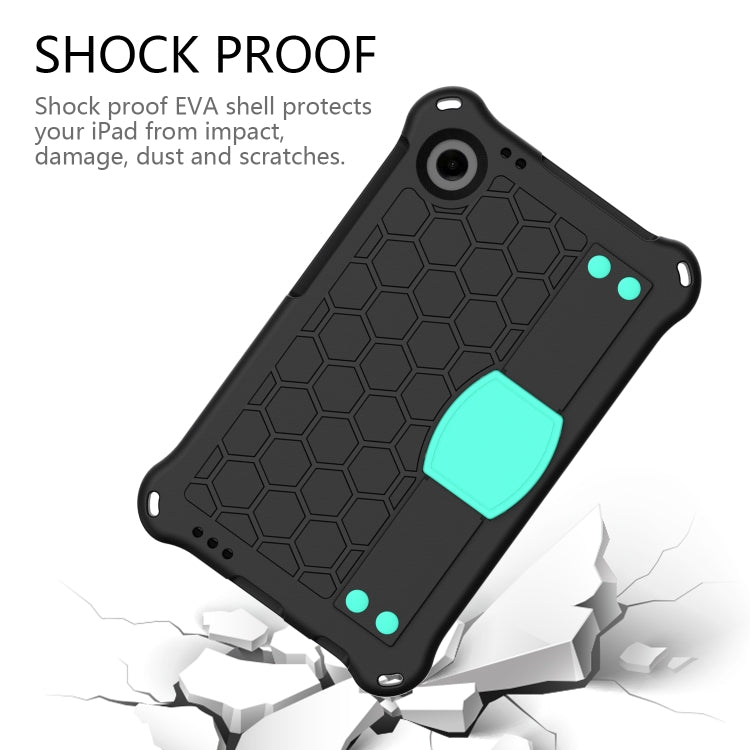 For Samsung Galaxy Tab A9 8.7 X110/X115 Honeycomb EVA Hybrid PC Tablet Case with Strap(Black+Aqua) - Galaxy Tab A9 by PMC TechLife | Online Shopping South Africa | PMC TechLife