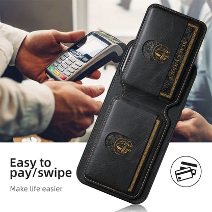 For iPhone 16 Suteni H02 Leather Wallet Stand Back Phone Case(Black) - iPhone 16 Cases by Suteni | Online Shopping South Africa | PMC Jewellery | Buy Now Pay Later Mobicred