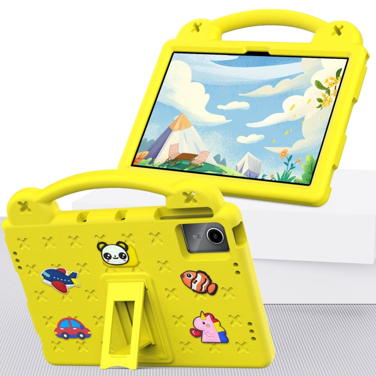 For Lenovo Tab M11 / Xiaoxin Pad 2024 Handle Kickstand Children EVA Shockproof Tablet Case(Yellow) - Lenovo by PMC Jewellery | Online Shopping South Africa | PMC Jewellery | Buy Now Pay Later Mobicred